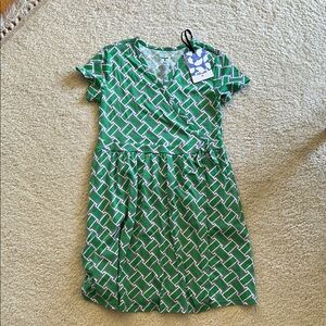 Diane Von Furstenberg Green and White V-Neck Sundress - by Target